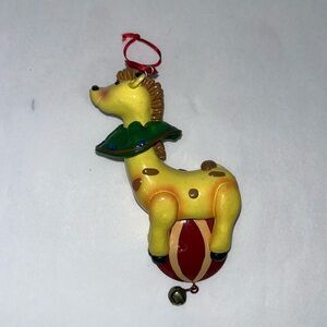 Vintage Colorful Circus Themed Giraffe Christmas Ornament